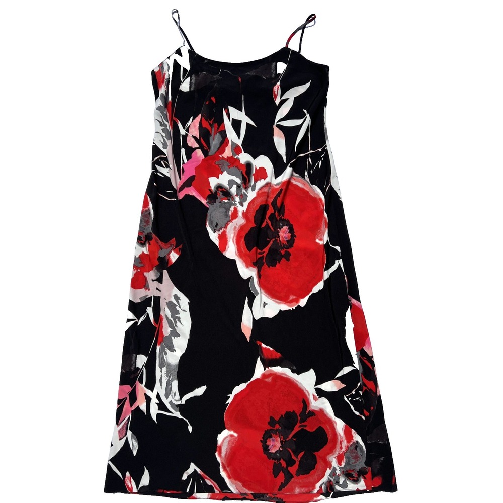 Natori Floral Slip Dress Women Large Spaghetti Strap Midi Sundress Summer Casual